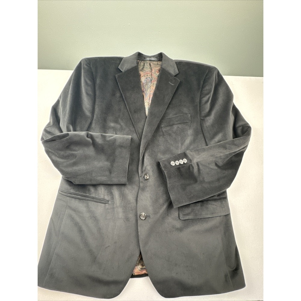 Men's Ralph Lauren Black Corduroy 2-Button 42R Blazer Jacket Sport Coat